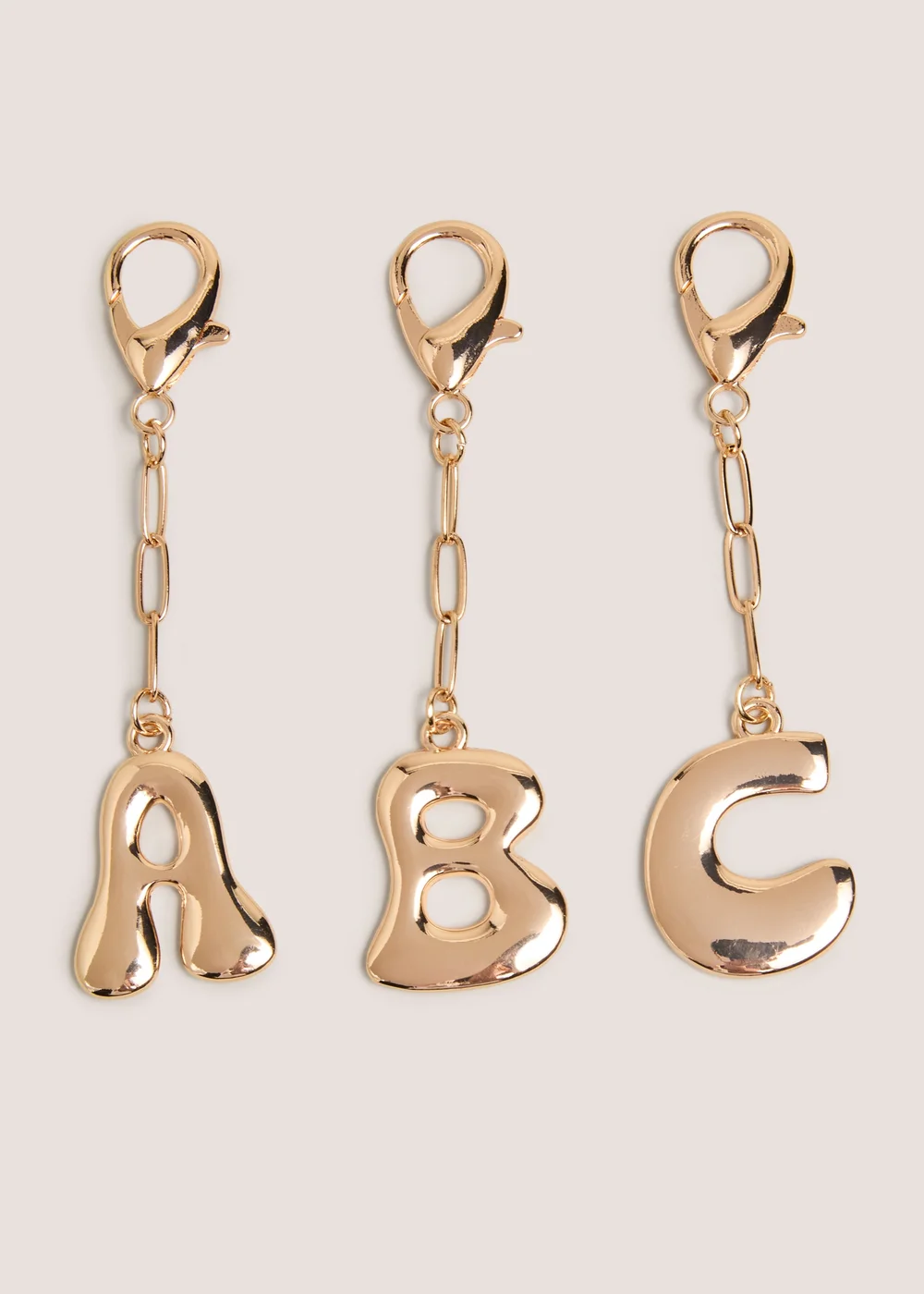 Gold Alphabet Key Ring - A Image 1