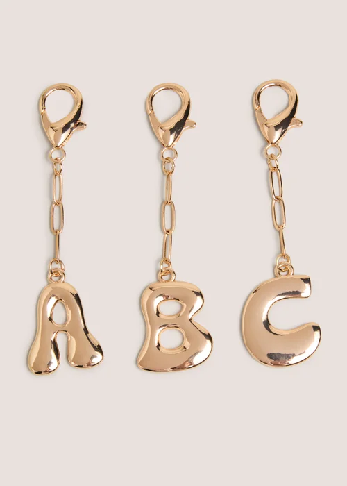 Gold Alphabet Key Ring - A Image 1