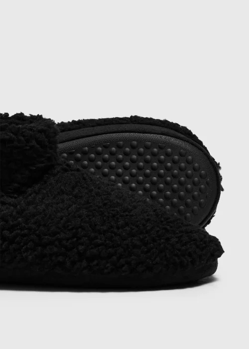 Black Faux Fur Low Slipper Boots - 6 Image 2