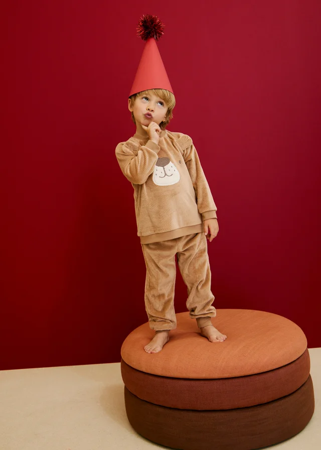 Boys Brown 3D Bear Pyjamas (1-7 yrs)