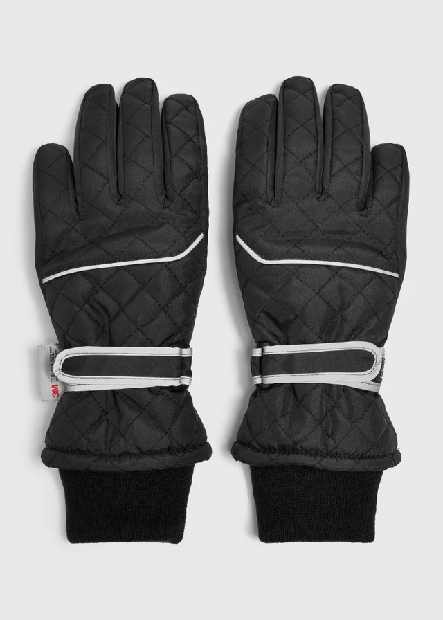 Boys Black Thinsulate Ski Gloves (3-13 yrs)
