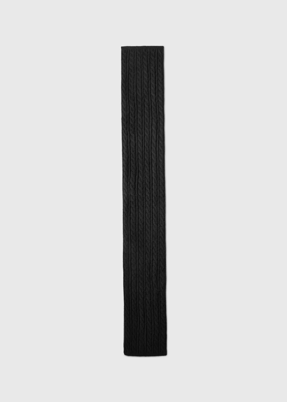 Black Cable Knit Scarf - One Size Image 2