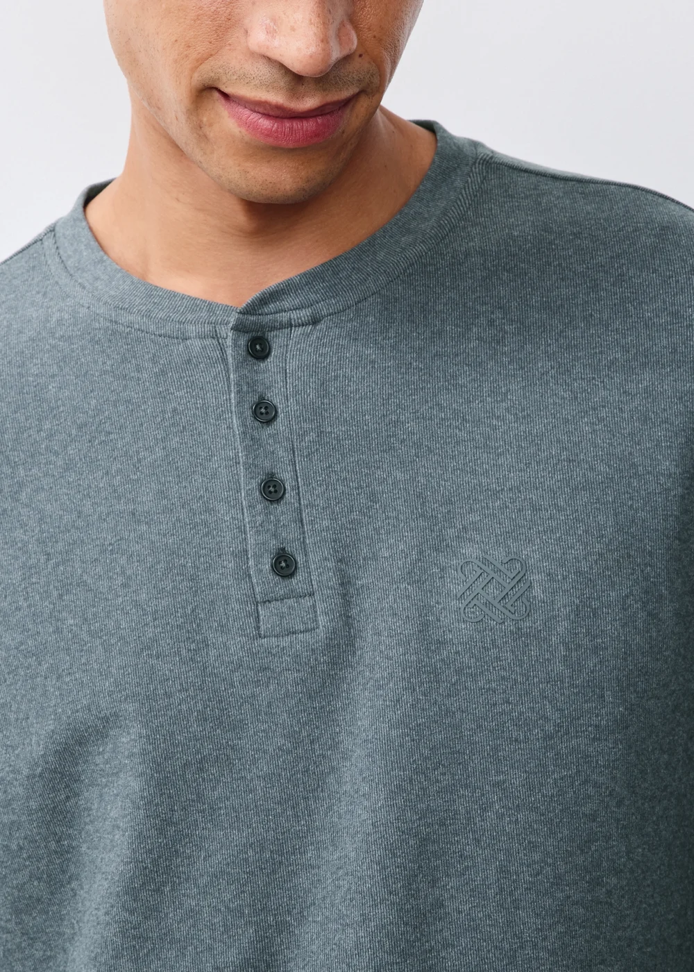 Blue Henley Pyjama Set - S Image 2