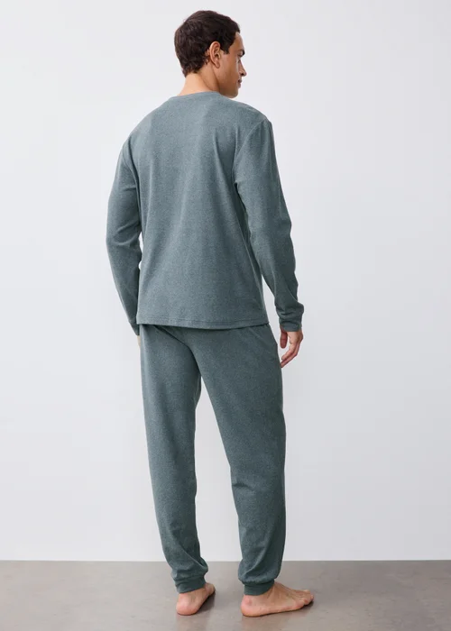 Blue Henley Pyjama Set - S Image 1