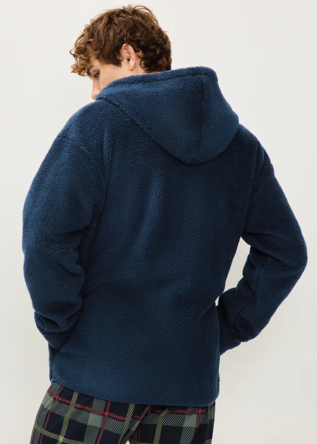 Navy Fleece Zip Hoodie
