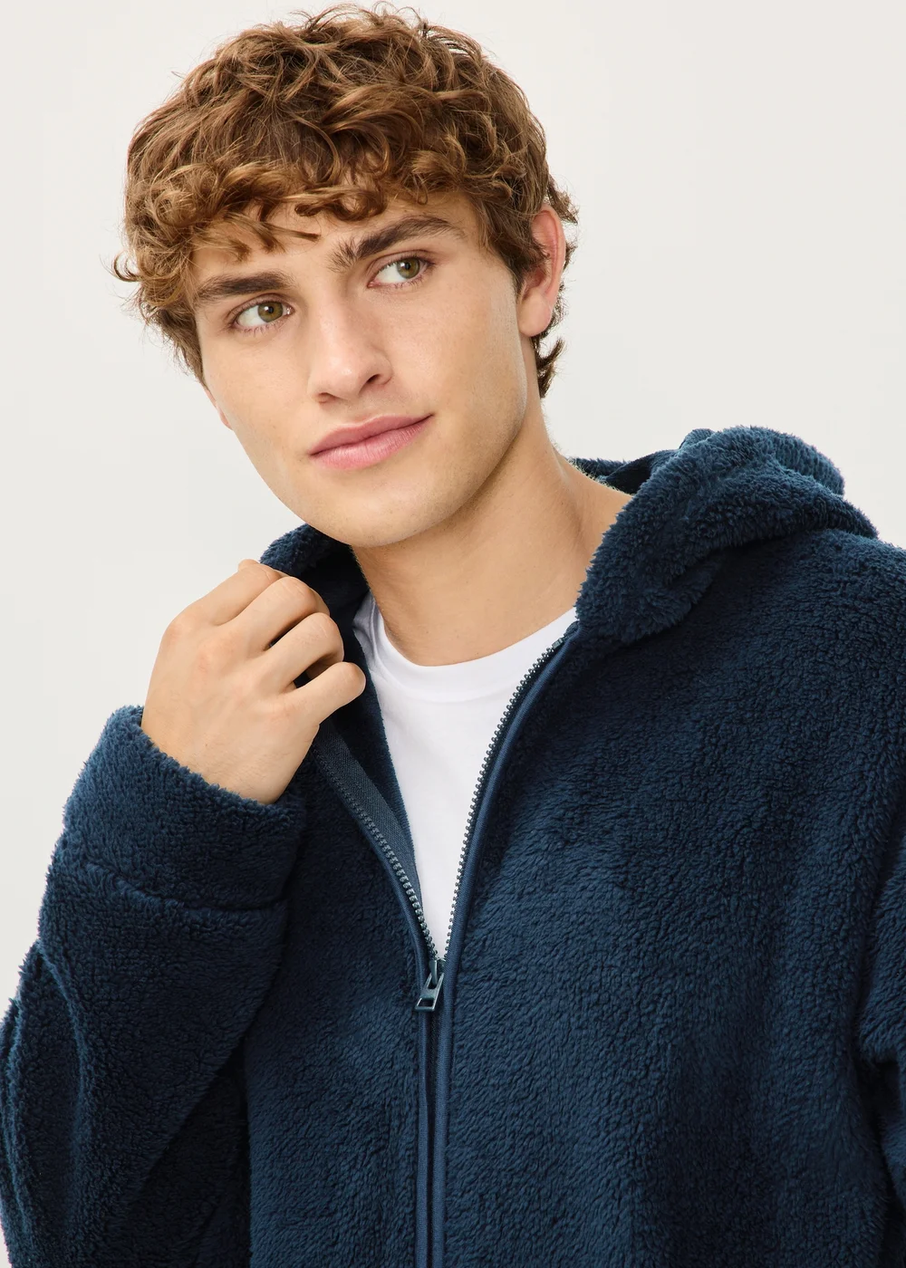 Navy Fleece Zip Hoodie - S Image 3