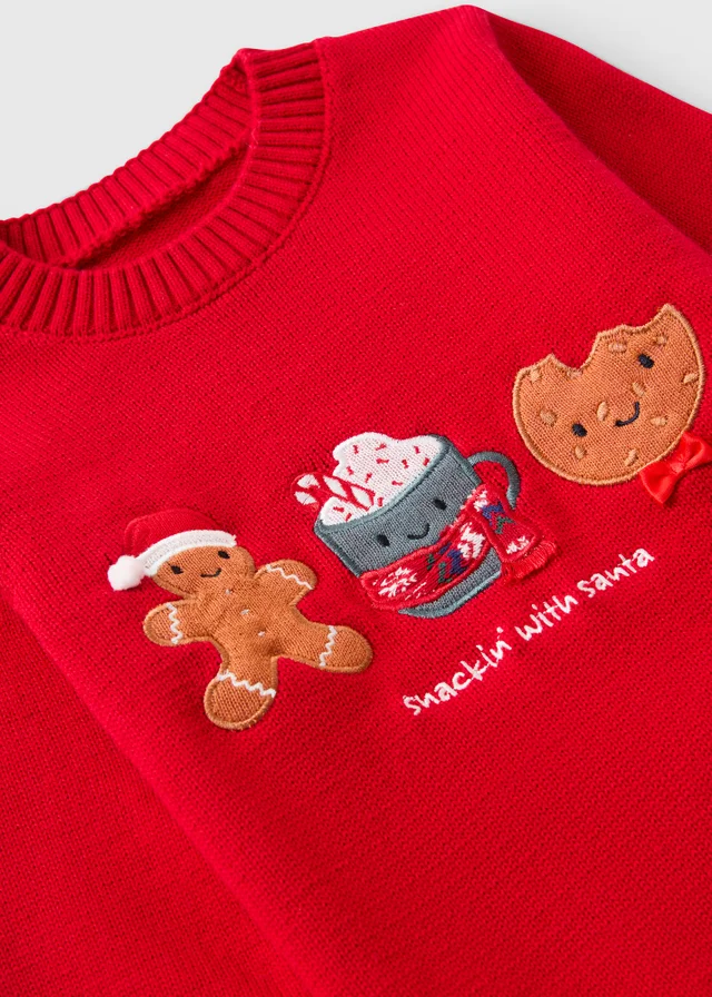 Boys Red Santa Snacks Sweatshirt (1-8 yrs)