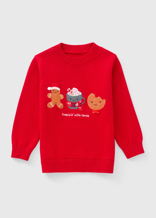 Boys Red Santa Snacks Sweatshirt (1-8 yrs)