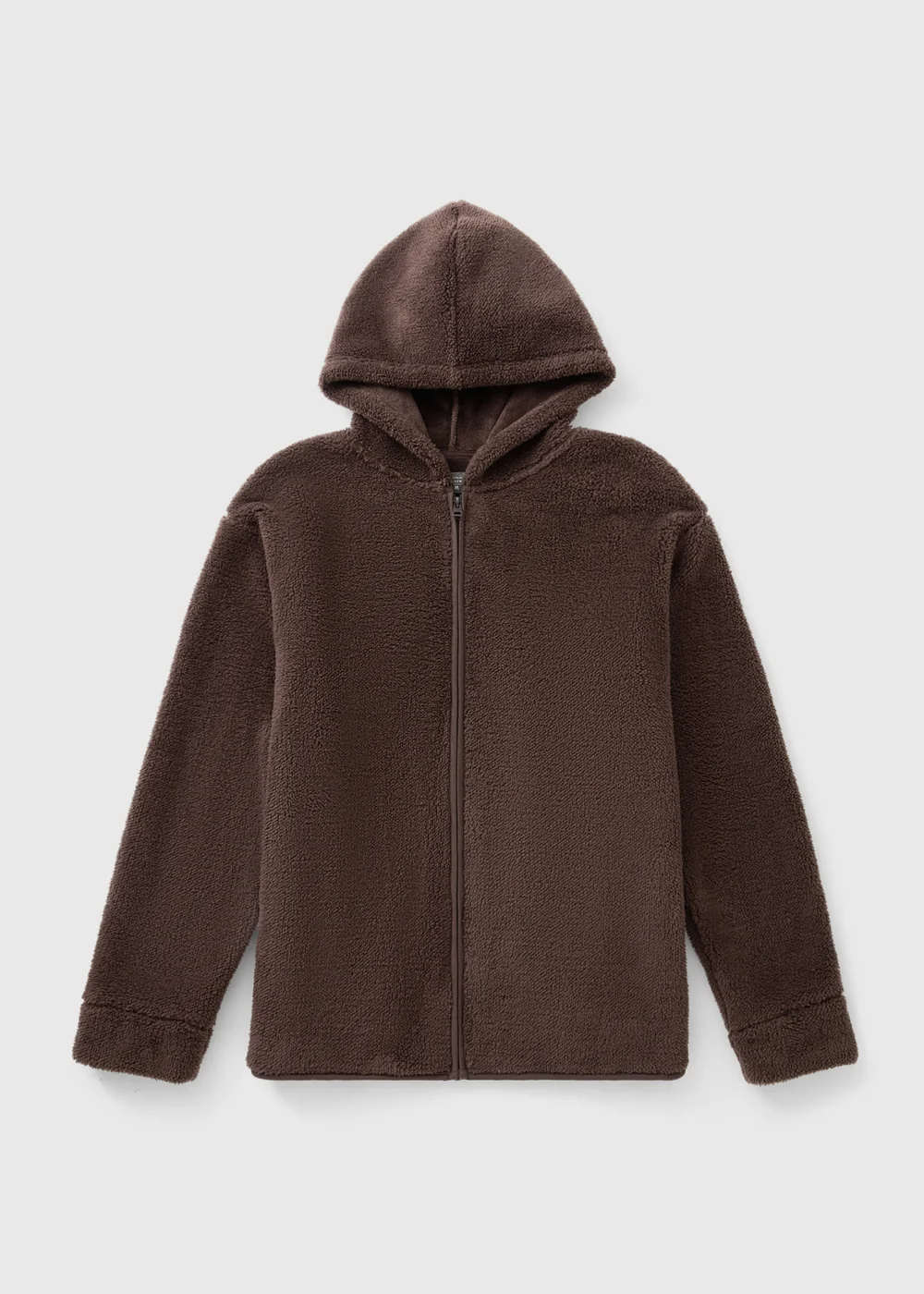 Brown Fleece Zip Hoodie - S Image 4