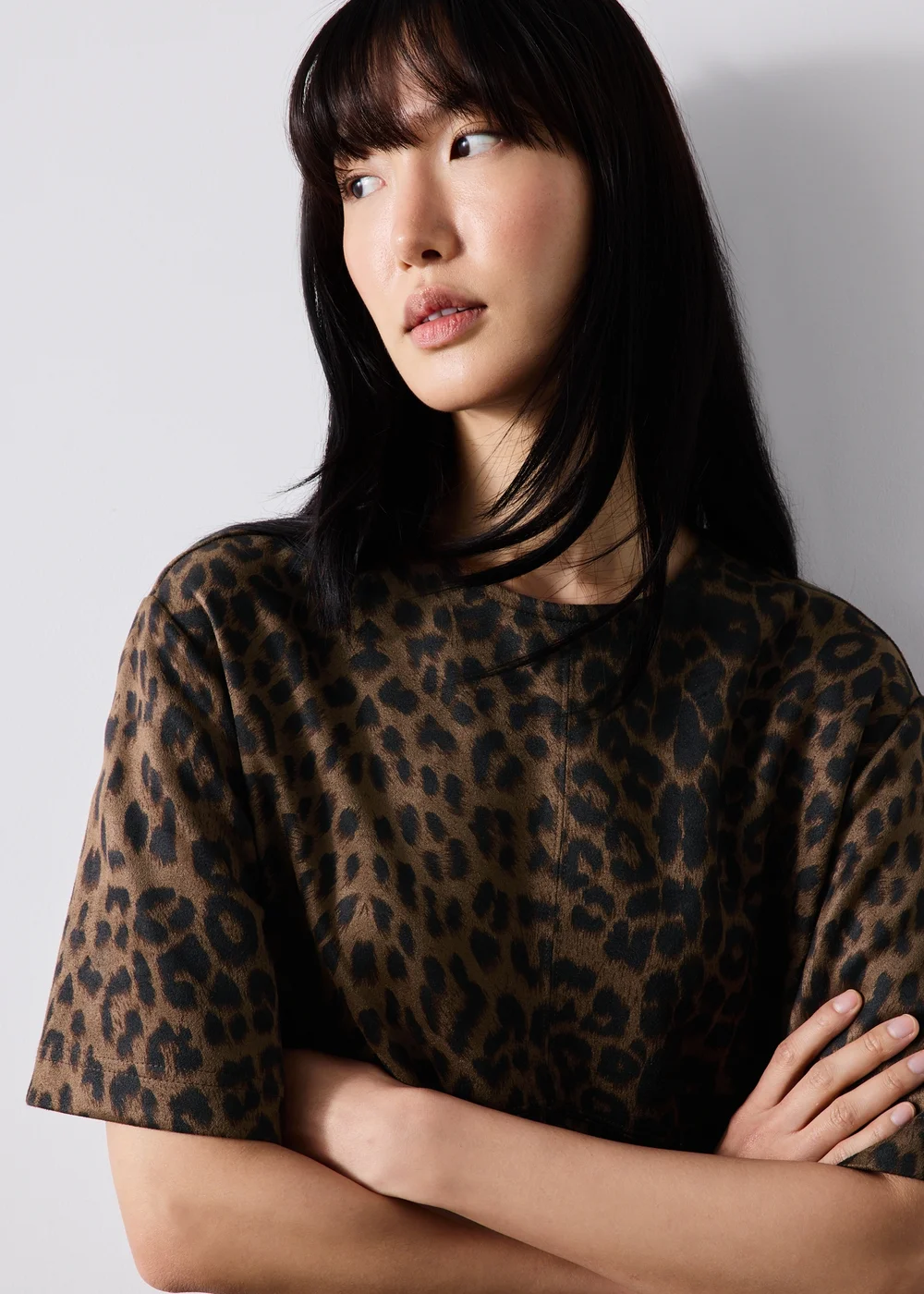 Brown Animal Suedette Mini Shift Dress - 8 Image 3
