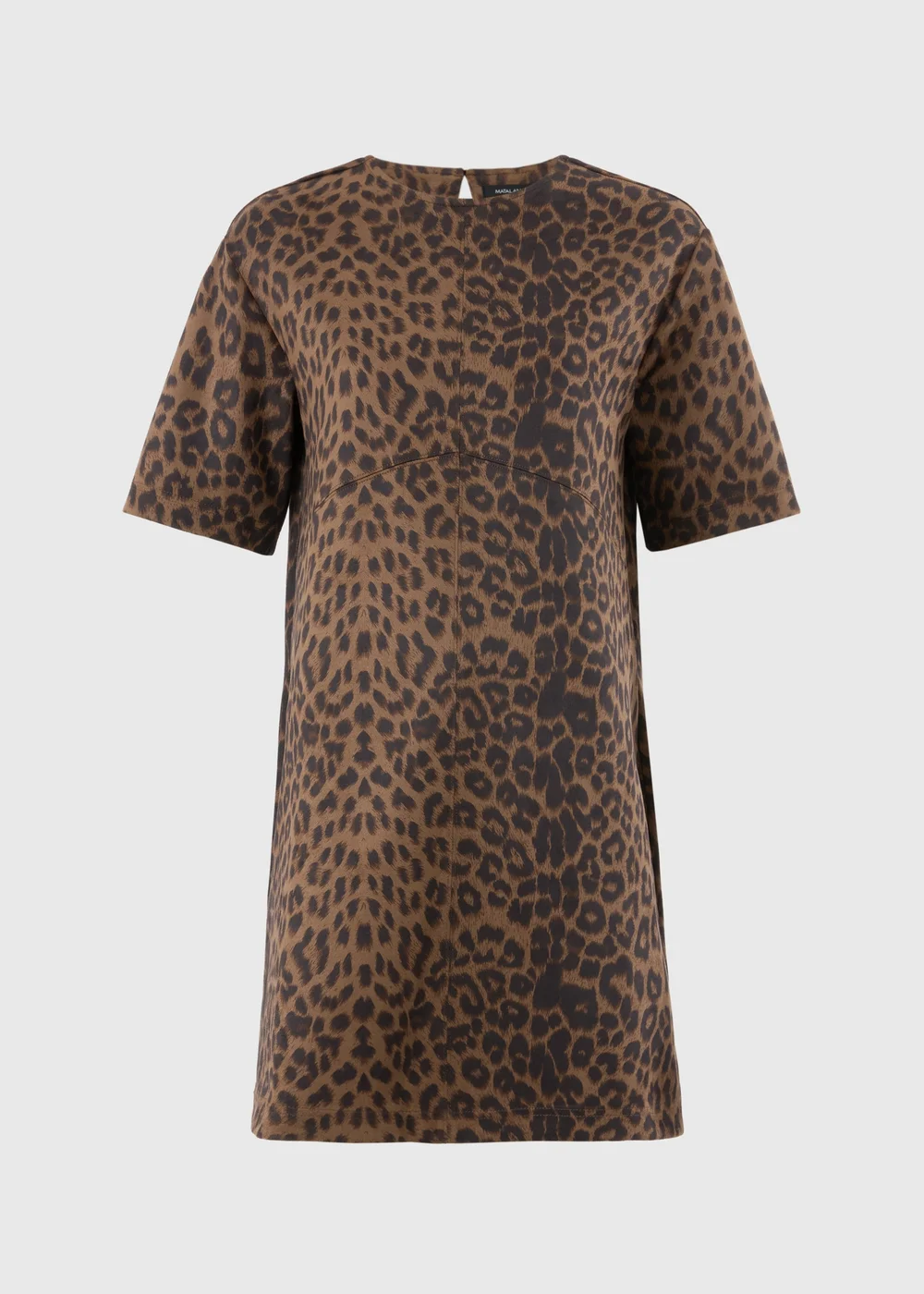 Brown Animal Suedette Mini Shift Dress - 8 Image 1