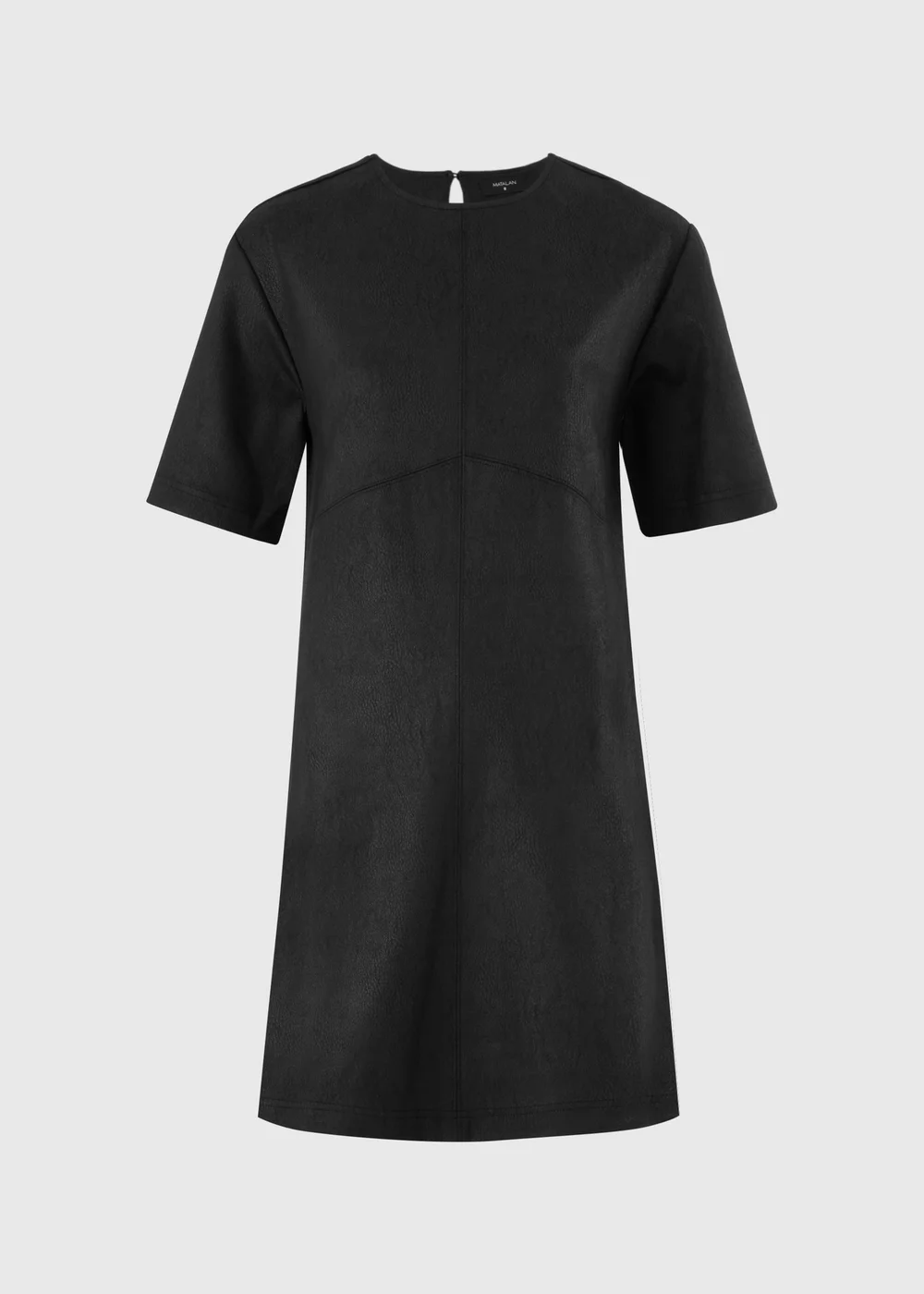 Black Faux Suede Mini Shift Dress - 8 Image 2