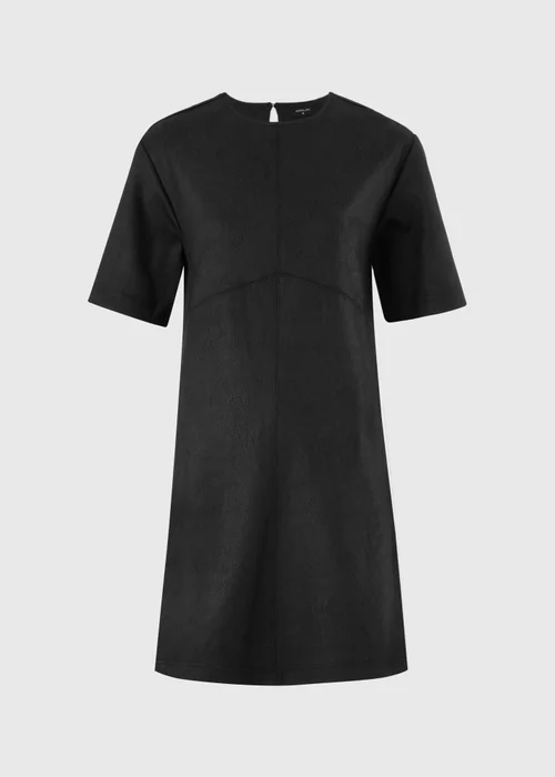 Black Faux Suede Mini Shift Dress - 8 Image 2