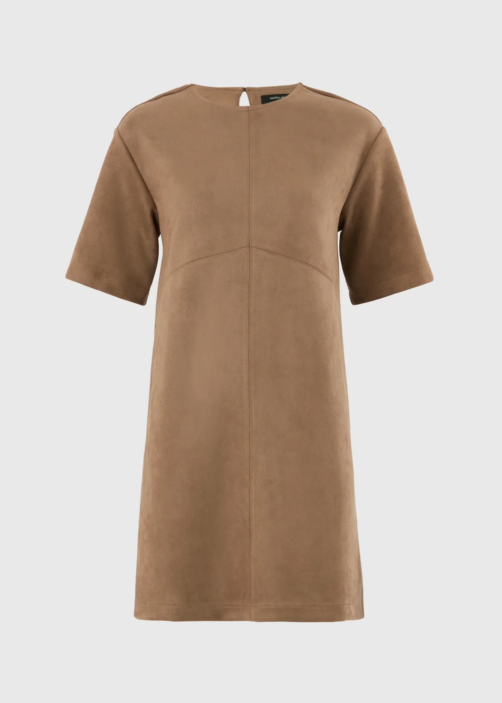 Tan Faux Suede Mini Shift Dress - 8 Image 3