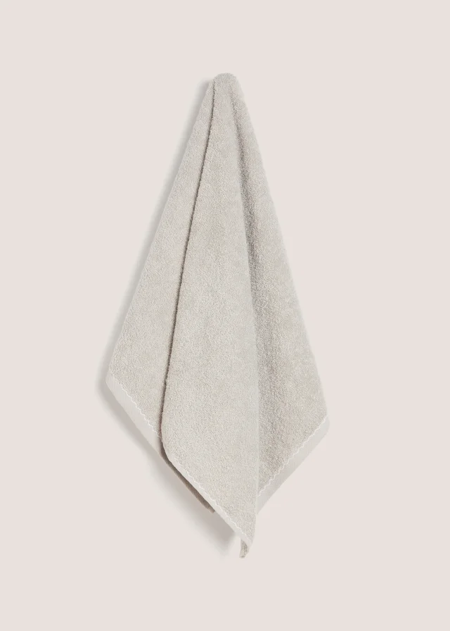 Grey Stitch Border Hand Towel