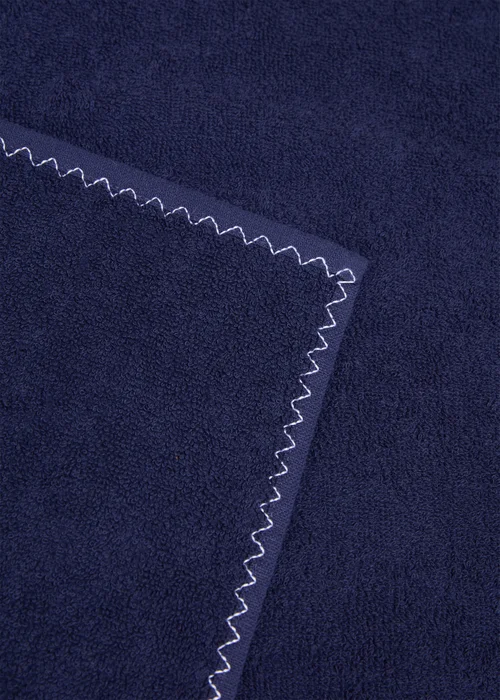 Navy Stitch Border Hand Towel - Hand Towel Image 3