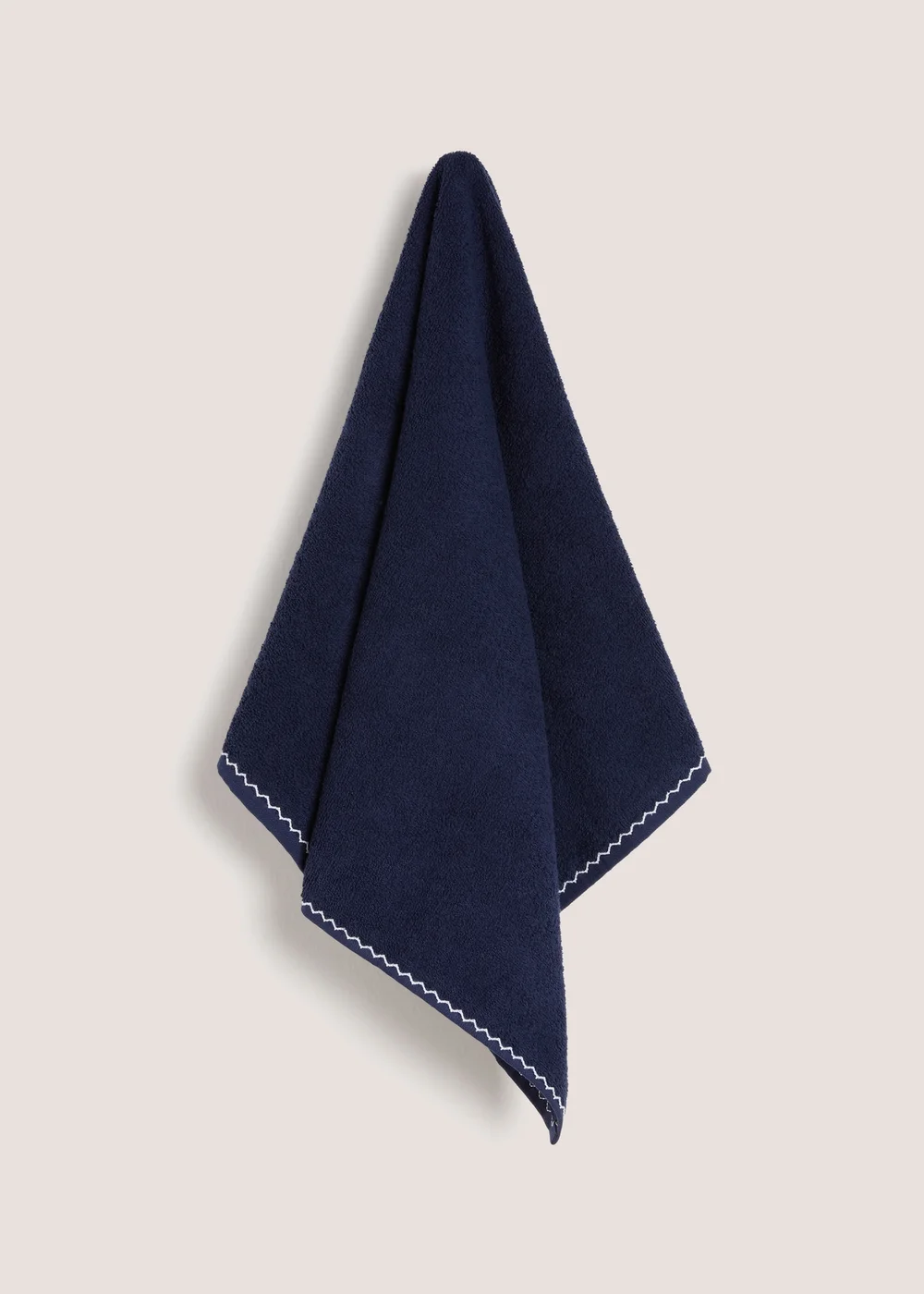 Navy Stitch Border Hand Towel - Hand Towel Image 1