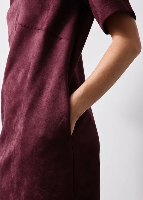 Wine Suedette Mini Shift Dress - 8 Image 3