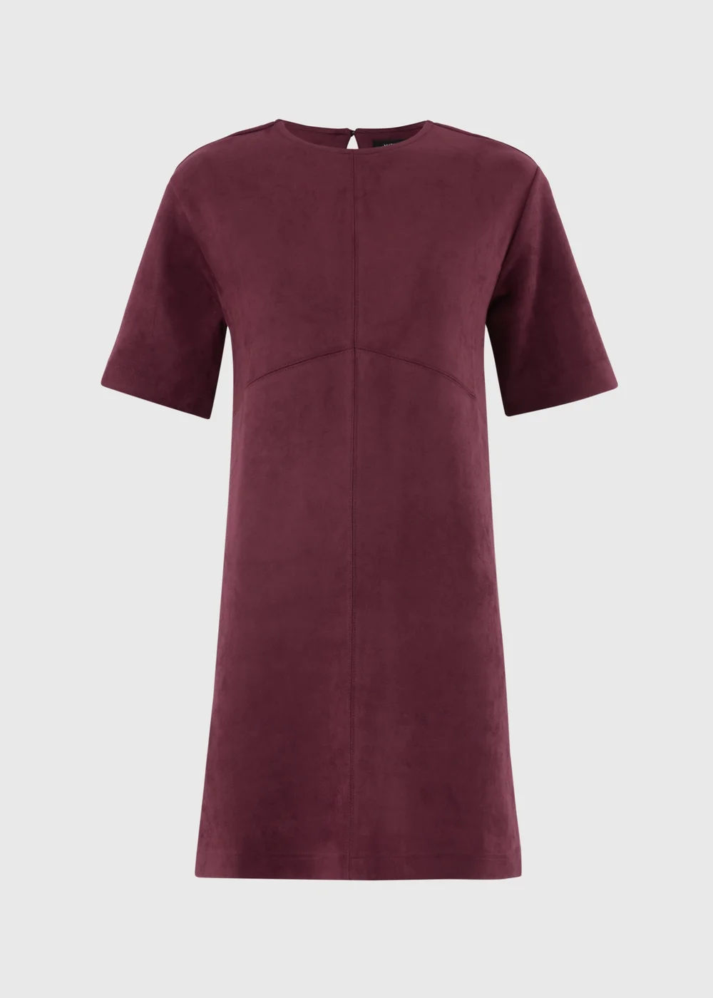 Wine Suedette Mini Shift Dress - 8 Image 4