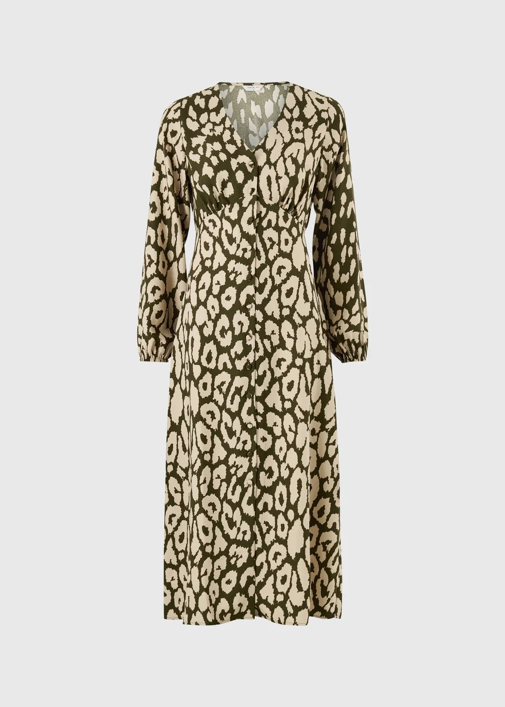 Khaki Animal Print Shirt Dress - 8 Image 4