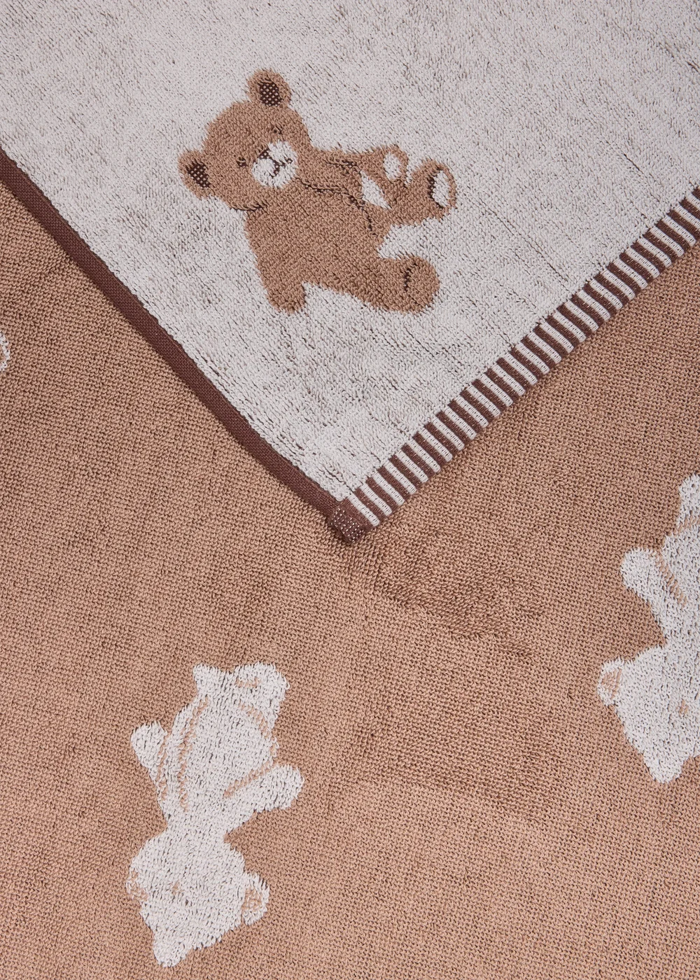 Beige Patch Teddy Bear Hand Towel - Hand Towel Image 3