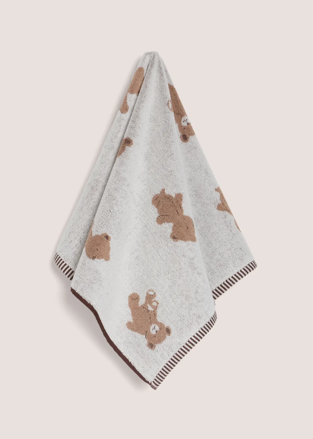 Beige Patch Teddy Bear Hand Towel - Hand Towel Image 1
