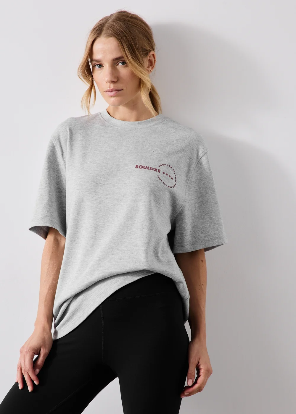Souluxe Grey Longline T-Shirt - S Image 1