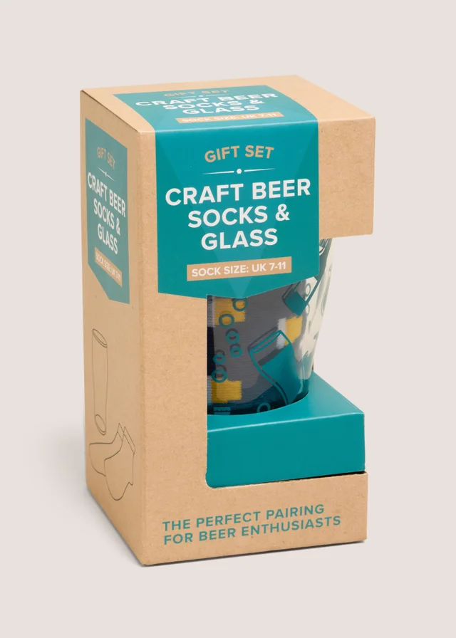 Craft Beer Socks & Glass Set