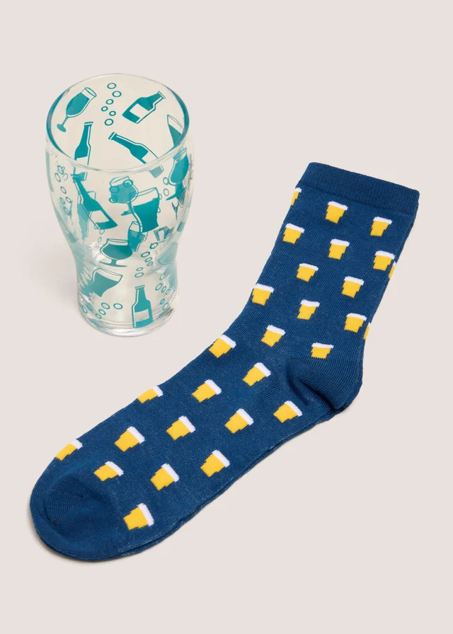 Craft Beer Socks & Glass Set
