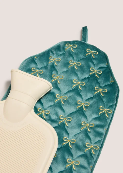 Green Decadence Bow Hot Water Bottle Image 2