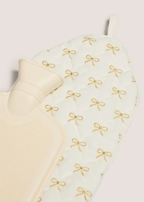 Cream Decadence Bow Hot Water Bottle Image 2