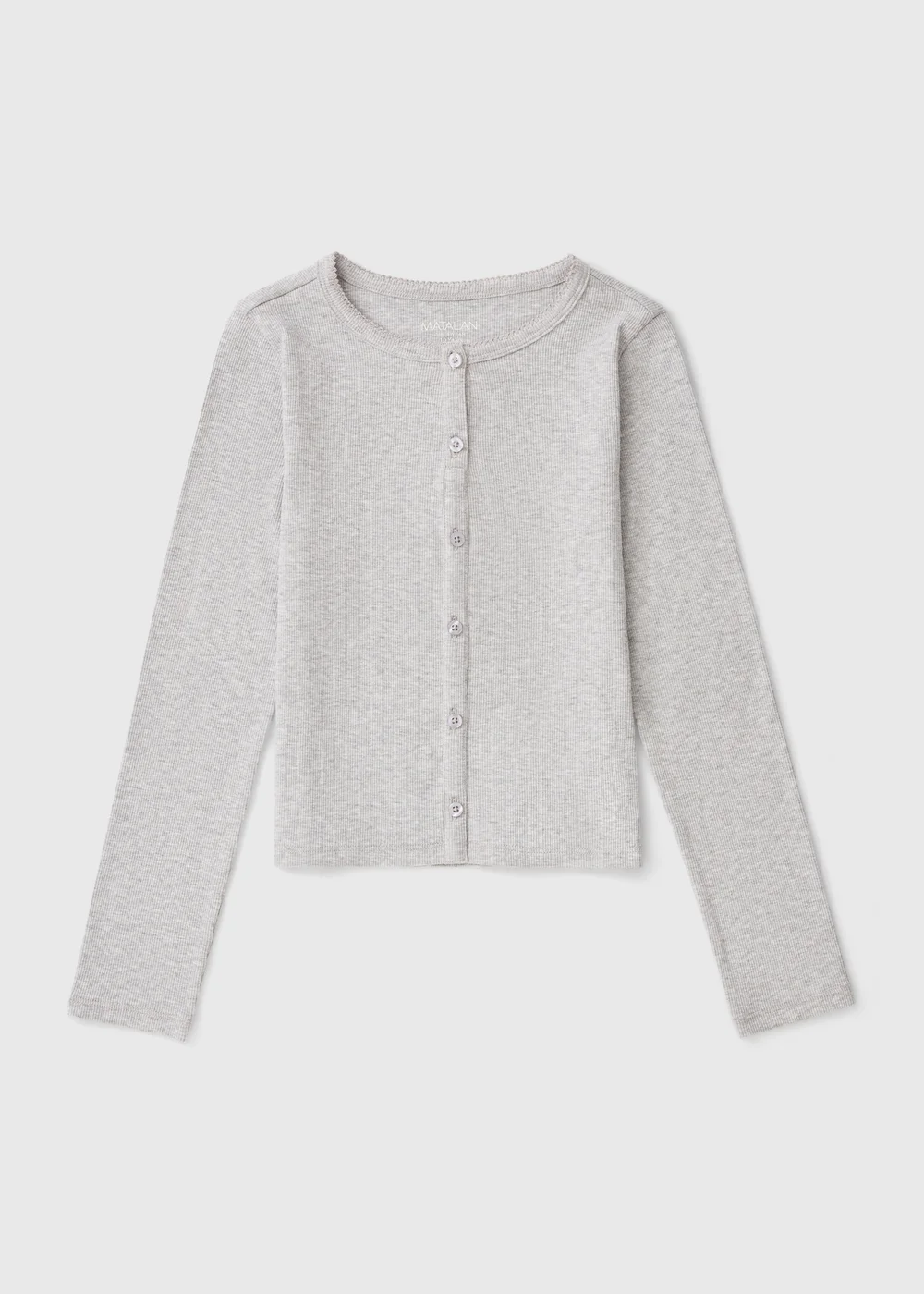 Grey Button Thru Henley Top - 7 Yrs Image 1