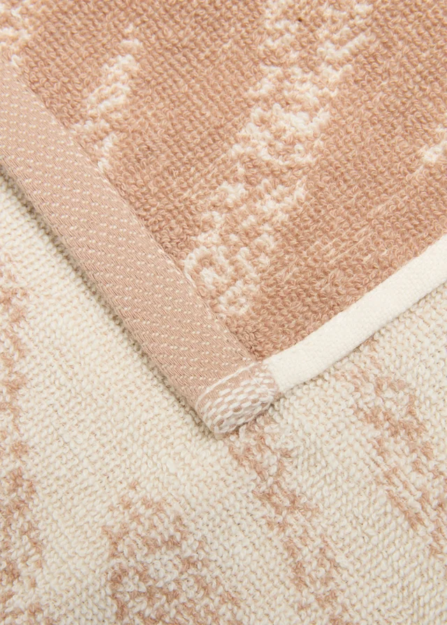 2 Pack Beige Zebra Jacquard Face Cloths