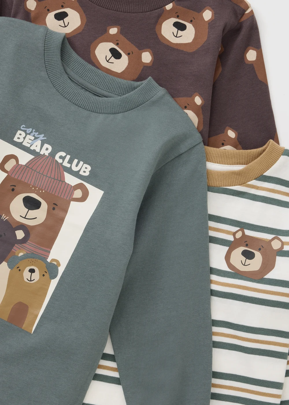 3 Pack Boys Multi Bear Tops (1-8yrs) - 1-1.5 Yrs Image 2