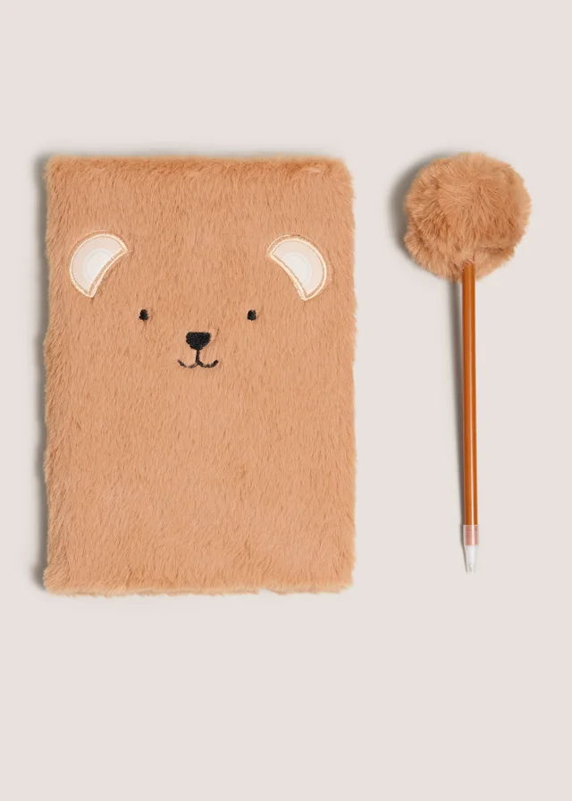 Brown Patch Bear Notebook & Pen