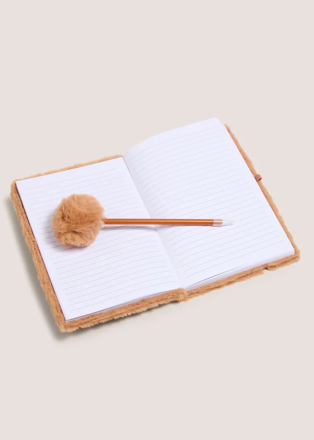 Brown Patch Bear Notebook & Pen