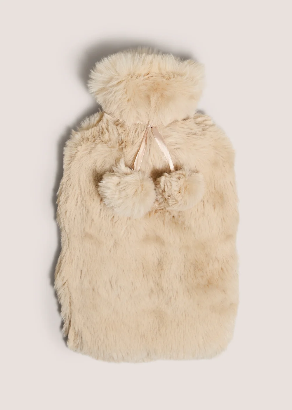 Cream Bubble Faux Fur Hot Water Bottle Image 1