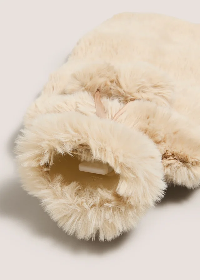 Cream Bubble Faux Fur Hot Water Bottle