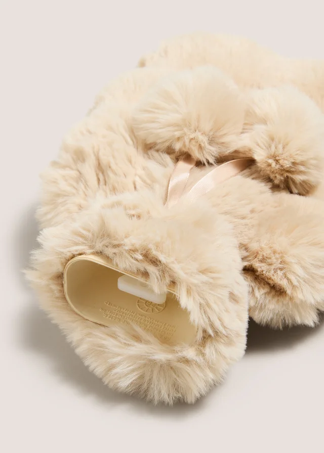 Cream Mini Bubble Faux Fur Hot Water Bottle