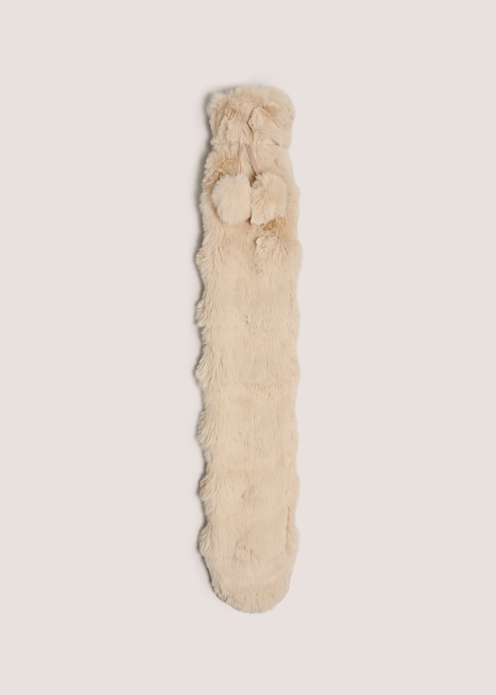 Cream Faux Fur Bubble Long Hot Water Bottle Image 1