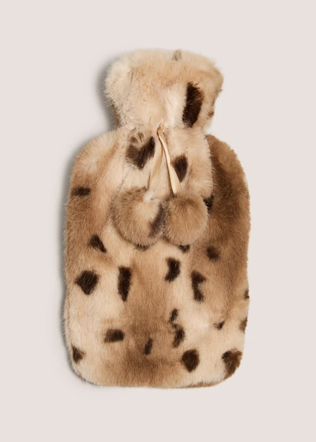 Deer Faux Fur Mini Hot Water Bottle