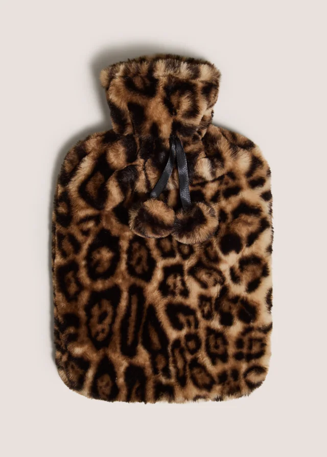 Leopard Faux Fur Hot Water Bottle