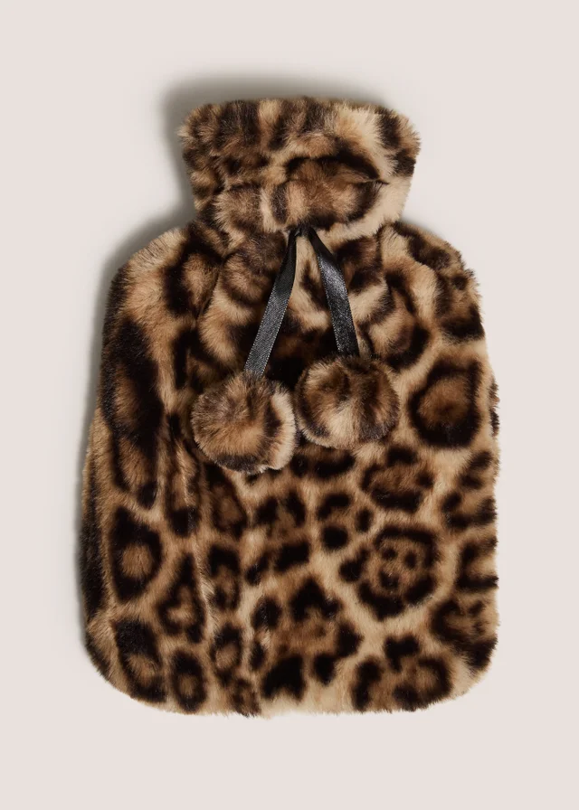 Leopard Faux Fur Mini Hot Water Bottle