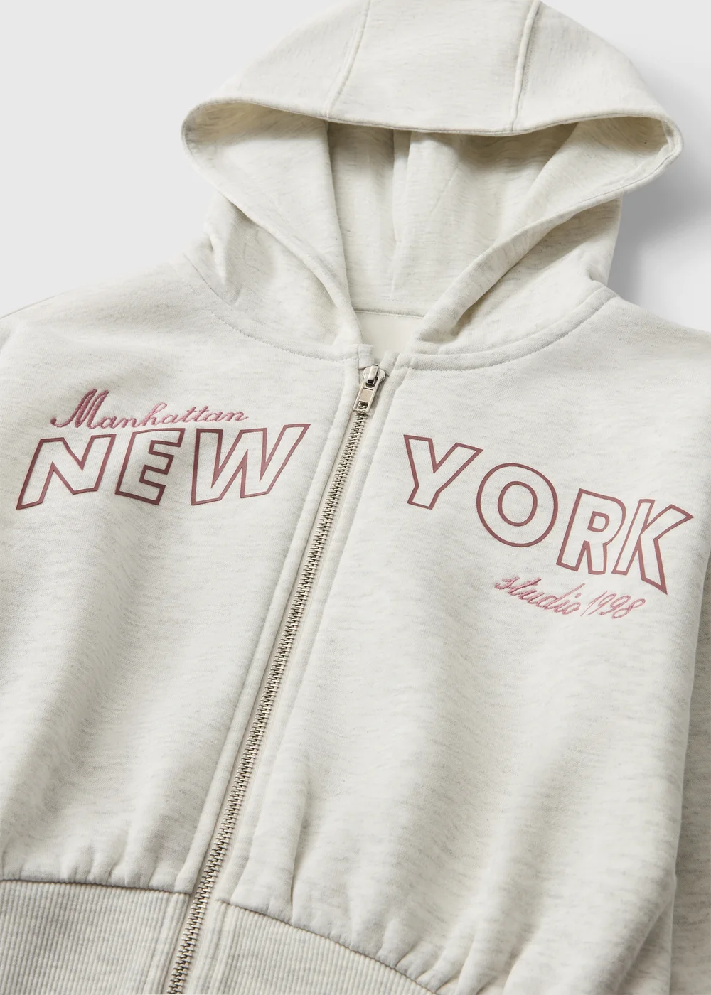 Girls Grey New York Zip Up Hoodie (7-15yrs) - 7 Yrs Image 2