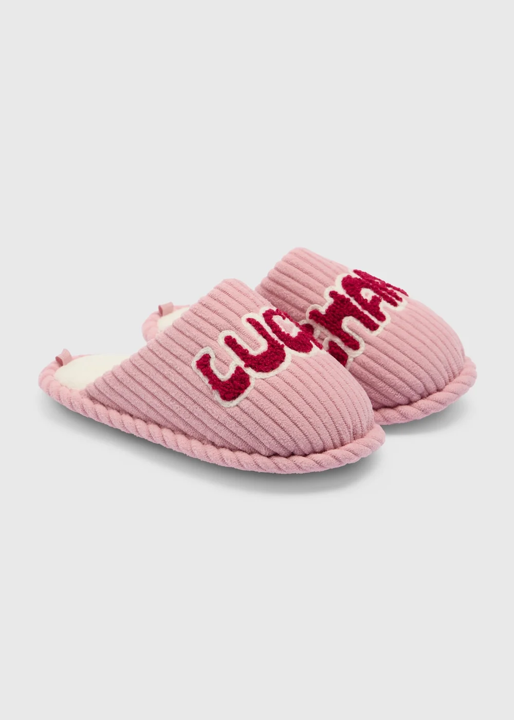 Girls Pink Lucky Charm Mule Slippers - 10-11 Infants Image 1