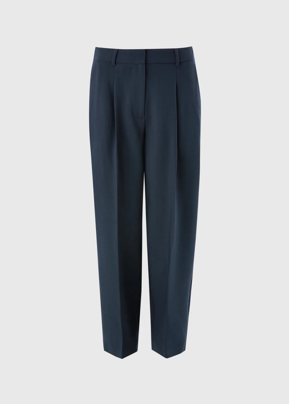Navy Barrel Leg Trousers - 8/L29 Image 4