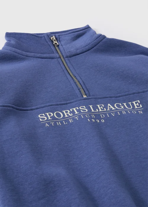 Girls Blue Co Ord Quarter Zip Sweatshirt (7-15yrs) - 7 Yrs Image 2