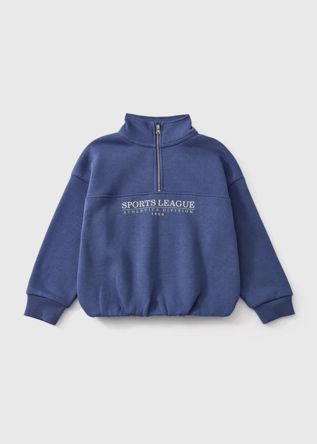 Girls Blue Co Ord Quarter Zip Sweatshirt (7-15yrs)