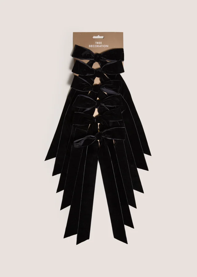 Black 6 pack Decorative Bows
