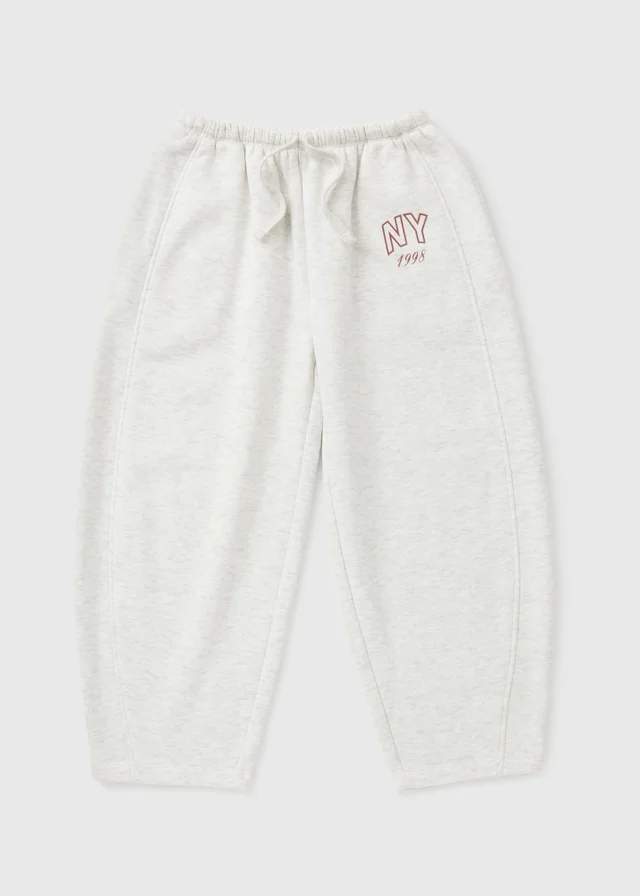 Girls Grey New York Co Ord Jogging Bottoms (7-15 Yrs)